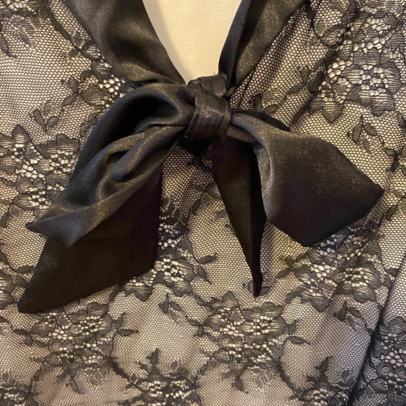 Black and white lace tank top Jacob size M with ribbon - Picture 5 of 7